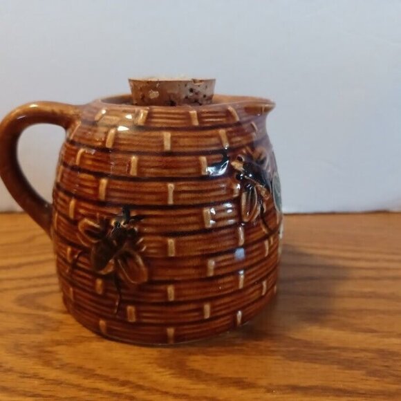 VTG Tropical Bee Tropical Wild Honey Beehive Shaped Ceramic Pot Made in USA Rare - Picture 4 of 9